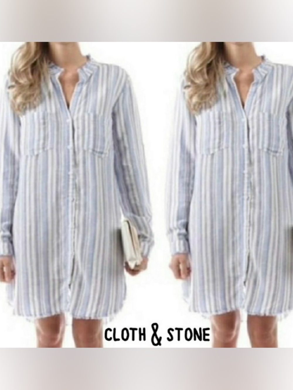 cloth & stone Button-Down Chambray Shirt Dress